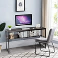 thumbnail image 3 of Patiojoy 55" Industrial Computer Desk Contemporary Writing Table with Storage Shelf Coffee, 3 of 5