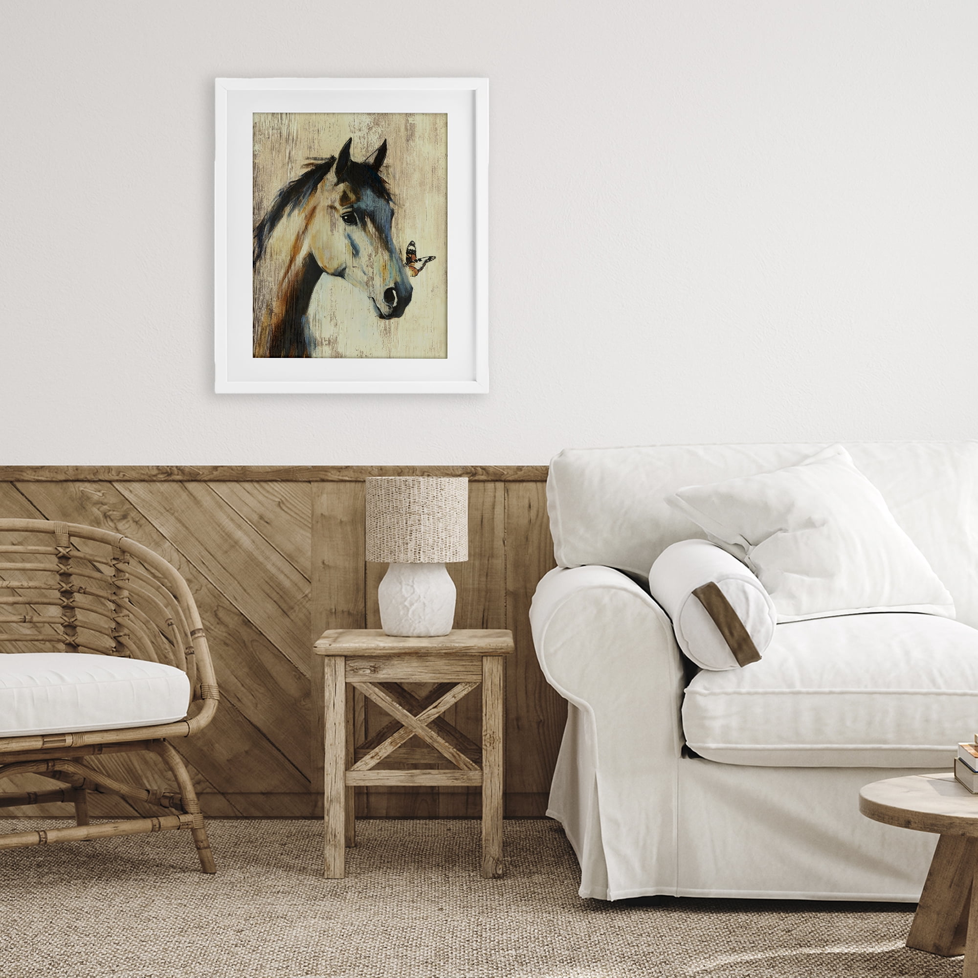 Stupell Industries Tiny Magic Horse & Butterfly White Framed Print Under Glass, design by Svetlana Aleynikova
