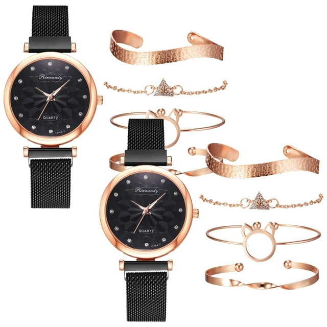 Relojes de Dama VentDepot AstraTimeBlack 2Pza Dial 3.4cm Longitud 25cm Ancho 1.4cm Grosor 1cm Negro