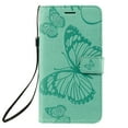 thumbnail image 2 of for iPhone 11 Wallet Case, Kickstand Case with Credit Card Holder, Embossed Butterfly Pattern with Strap Premium PU Leather Magnetic Closure Shockproof Protective Flip Cover 6.1", Green, 2 of 6