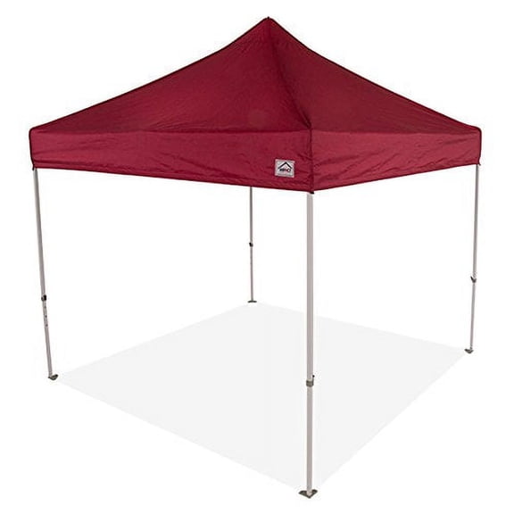 Impact Canopy 10x10 Pop Up Canopy Tent, Powder Coated Steel Frame, Straight Leg, Wheeled Roller Bag, Burgundy