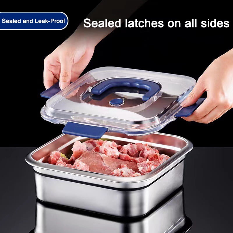 2/4/6/8/10 PCS Extra-Large Stainless Steel Food Storage Containers With Blue Lids - Deep Design, Airtight Seal, Perfect For Refrigerator Organization, Meal Prep, Lunch Boxes & Kitchen Pantry