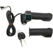 12V to 99V Universal Electric Bike Twist Throttle Grip Electric Bike Throttle Handle Grip with Digital Display for Electric Bicycle