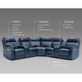thumbnail image 3 of 117" Leather Reclining Sectional, 2 Power Recliners, Dual Storage Console & USB and USB-C Port, 3 of 9