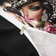 thumbnail image 4 of spefrowx Leopard Hat Girl Duvet Cover Queen for Women, Black Glitter Diamond Pink Rose Queen Bedding, Black Reversible, 3 Pieces, 1 Duvet Cover and 2 Pillowcases, 4 of 6