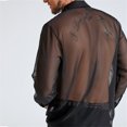 thumbnail image 7 of INCERUN Men's Long Sleeve Nightclub Lightweight Mesh Sheer Top Shirt, 7 of 7