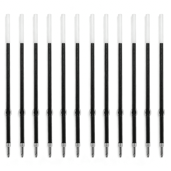 CCOCC 3.86 Inch Black Ink Pen Refills for Pens with Stylus Tips, 1 Mm Medium Point (12 Pack,Black)