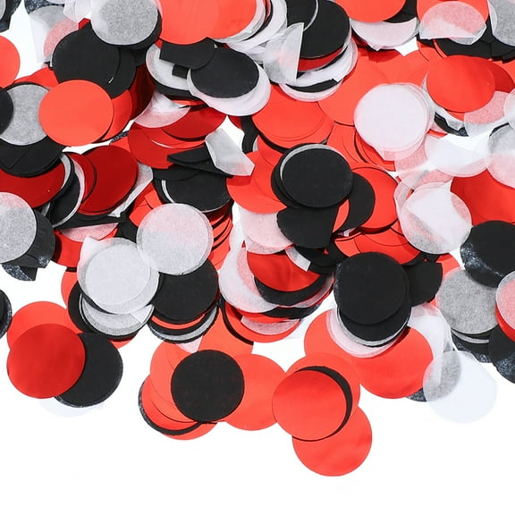 Uxcell Round Tissue Paper Confetti 7 Inch, Table Wedding Confetti Circle Dots(1.76 oz),Black/Red/White