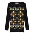 thumbnail image 4 of Mujeres Casual Tribal Wind Impreso Manga larga O-cuello Pullover Blusa Camiseta Tops Pompotops  FGAJ1181, 4 of 5