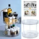 thumbnail image 2 of Bandeja Giratoria De Plástico De Dos Niveles Para Almacenamiento, Organizador Giratorio Para Tocadores De Baño, Encimeras, Armarios Debajo Del Lavabo, Cómodas, Transparente, 2 of 8
