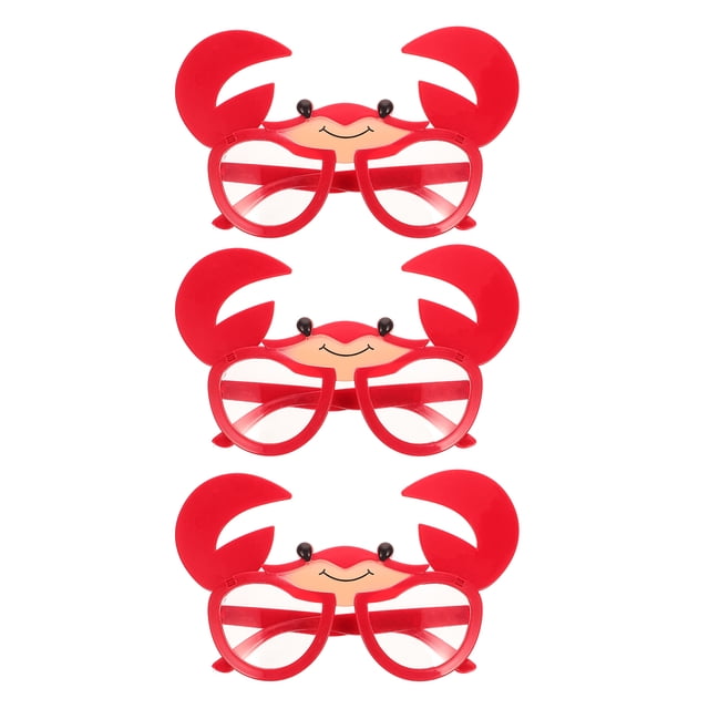 3 gafas de cangrejo divertidas para disfraz de Halloween, gafas de sol de cangrejo de dibujos animados, gafas para fiesta hawaiana Luau, decoraciones para cosplay