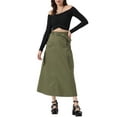 thumbnail image 2 of Falda Cargo para Mujeres INSPIRE CHIC con Cierre Midi de Longitud con Bolsillos Cintura Alta Moda Callejera Faldas Casual, 2 of 6