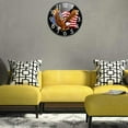 thumbnail image 4 of Dreamtimes Chic American Flag in Vulture Round Wall Clock, 12 Inch Silent Battery Operated Quartz Analog Quiet Desk Clock for Home,Office,School, 4 of 7