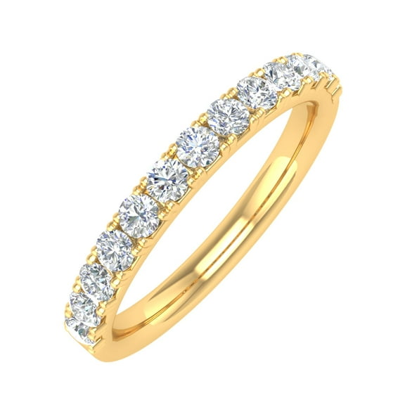 1/2 Carat Round Diamond Wedding Band Ring in 14K Yellow Gold (Ring Size 11)