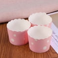 thumbnail image 4 of 50pcs Cake Wrappers Creative Cupcake Paper Baking Cups Wedding Party Cake Liner (Size M, Pink Points), 4 of 8