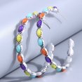 thumbnail image 4 of 1pair Bohemian Turquoise Metal Hoop Earrings - Silver Plated Party Jewelry for Women and Girls - Unique and Stylish Accessory, 4 of 4