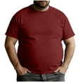 thumbnail image 2 of FRSASU Men's Beefy-t Crewneck T-Shirt, Heavyweight Cotton Tee, 1 Pack, Big & Tall Wine, 2 of 7