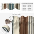 thumbnail image 6 of Teal Boho Stripes Tie Up Valance Curtains for Windows, Kitchen Curtains Window Treatments, Modern Bohemia Brown Beige Texture Short Window Shades Valances for Bedroom Bathroom Cafe 54"x18", 6 of 8