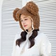 thumbnail image 3 of Aoochasliy Hats and Gloves Clothes Women Cute Cartoon Thick Hat Protectors Warm Plush Hat Bandage Cap, 3 of 5