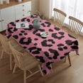thumbnail image 2 of Pink and Black Of Leopard Print Rectangle Tablecloth 60"x84",Waterproof Polyester Rectangle Table Cloth, Wipeable Spillproof Polyester Tablecloth for Dining, Camping, Indoor and Outdoor, 2 of 5