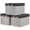 Black&Grey-3PCS/Extra Jumbo - 20.5Lx15.7Wx13.8H, variant on Storage Basket For Organizing - Fabric Large Cubes 3 Pack 16x12x12 Inch Baskets Cube Bin Shelves Organizer Closet Cloth Gift (gold & Grey)