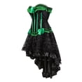 thumbnail image 4 of DPTALR Women's Lace Bow Tie Color Retro Medieval Ball Patchwork Puffy Skirt Set, 4 of 4