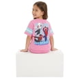 thumbnail image 2 of Spider-Man Girls' Athletic Front & Back T-shirt with Embroidery & Straight Leg Fleece Pants, 2-Piece, Sizes 4-16, 2 of 12