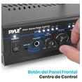 thumbnail image 4 of Amplificador de Potencia Mini 2 Canales Pyle, 2x120W para Audio en Casa, Bluetooth 5.1, Receptor Estéreo con Entrada RCA/AUX/Mic, Entrada para Auriculares, Modos de Mezcla/Pager, EQ de Graves/Agudos, 4 of 7