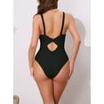 thumbnail image 3 of DARING DIVA Women's O Ring Cut Out Deep V Monokini Bikini X-Small Black, 3 of 6