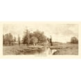 thumbnail image 2 of Eaton, C. Harry 32x17 Black Ornate Wood Framed with Double Matting Museum Art Print Titled - The Meadow Brook Sepia, 2 of 4