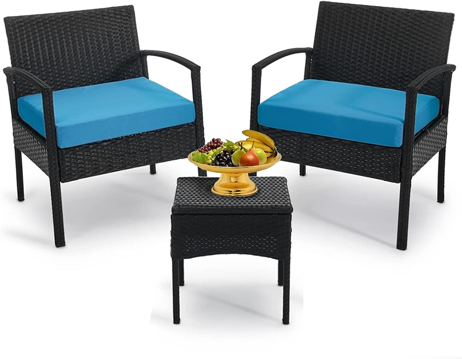 Outdoor Furniture 3 Piece Patio Set Balcony Furniture Outdoor Bistro Set Wicker Chair for