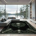 thumbnail image 2 of ODIKA Ghost Horror Vintage Spooky Border Scroll Gothic Skull Refined Structured for Dining Room, Under Table, Office, Non-Slip Chair-Friendly Floor, 2 of 7