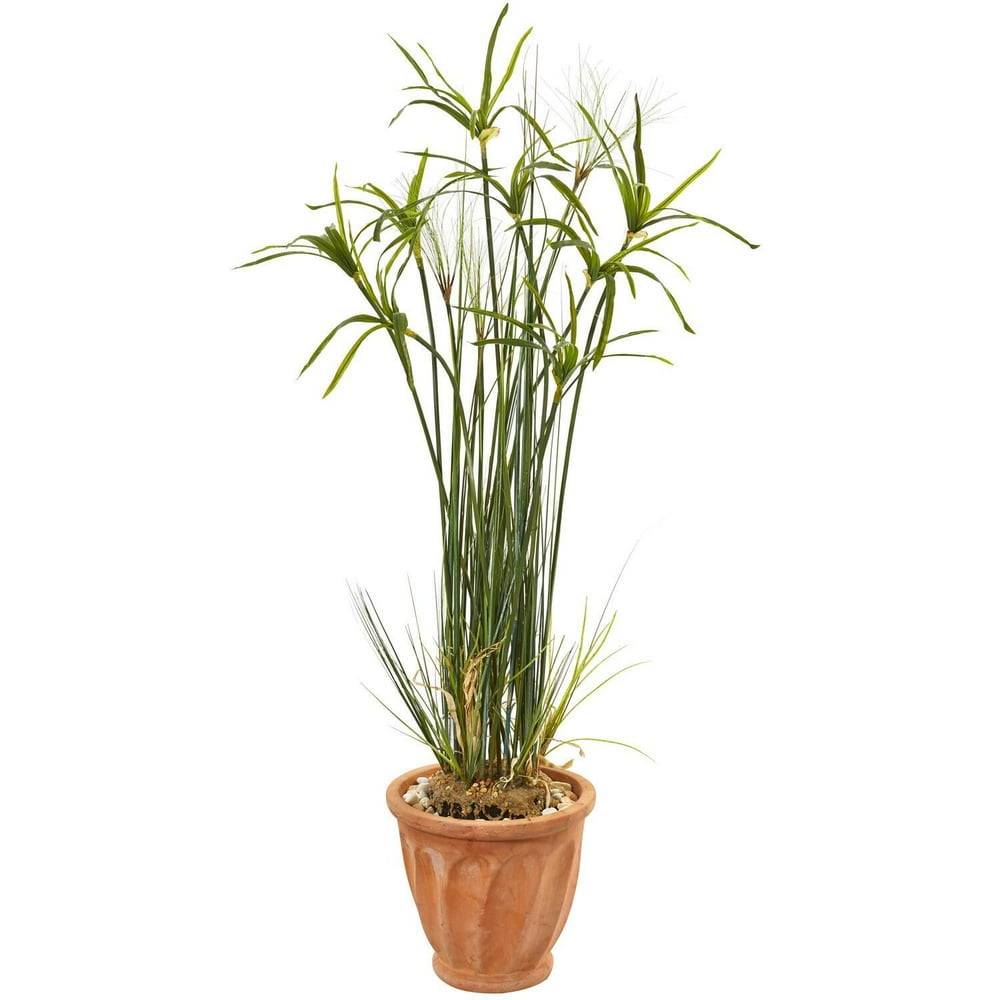 Nearly Natural Papyrus Artificial PlantStyleIn Terracotta Planter