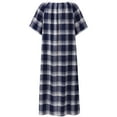 thumbnail image 5 of EFINNY Women's Plus Size Long Nightgowns Plaid Short Sleeve Long T-Shirt Lounger House Dress Casual Loose Nightshirts, XL-5XL, 5 of 7