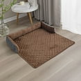 thumbnail image 6 of Household Winter Pet Plush Mat Bedroom Sofa Couch Floor Pad Small Medium Animal Resting Sleeping Warm Bed Washable Grey Coffee 90x120cm, 6 of 10