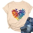 thumbnail image 1 of Liquidation d'Économies! BEFOKA Hauts pour Femmes Grande Taille en Liquidation, Blouse T-shirt d'Été Décontractée pour Femmes, T-shirt Imprimé à Col Rond à Manches Courtes pour Femmes, Haut à Manches Courtes à Col Rond, 1 of 4
