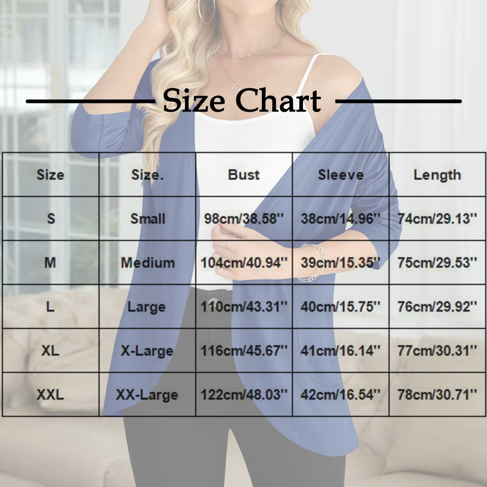 Lightweight Cardigans for Women Solid Color 3/4 Sleeve Cardigan Causal Open Front Cardigan L, Gifts for Women - image 4