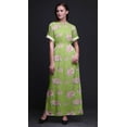 thumbnail image 3 of Bimba Rayon Rose & Ranunculus Floral Printed Womenâ€™s Long MaxiÂ&nbsp;DressÂ&nbsp;Gown With Side Slit-XSmall, 3 of 6