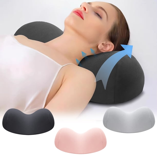 Almohada ergonómica de espuma viscoelástica para el cuello para aliviar el dolor - Almohada de soporte cervical ajustable para adultos, de 5,1-10 cm de altura, almohada ortopédica para dormir