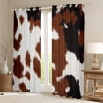 thumbnail image 2 of Homewish Retro Farm Cowhide Curtains Pack of 2 (42x84 Each),Rustic Farmhouse Cabin Curtains Blackout,Brown Black Bedroom Curtains For Men Women,Ultra Soft Home Decor, 2 of 6
