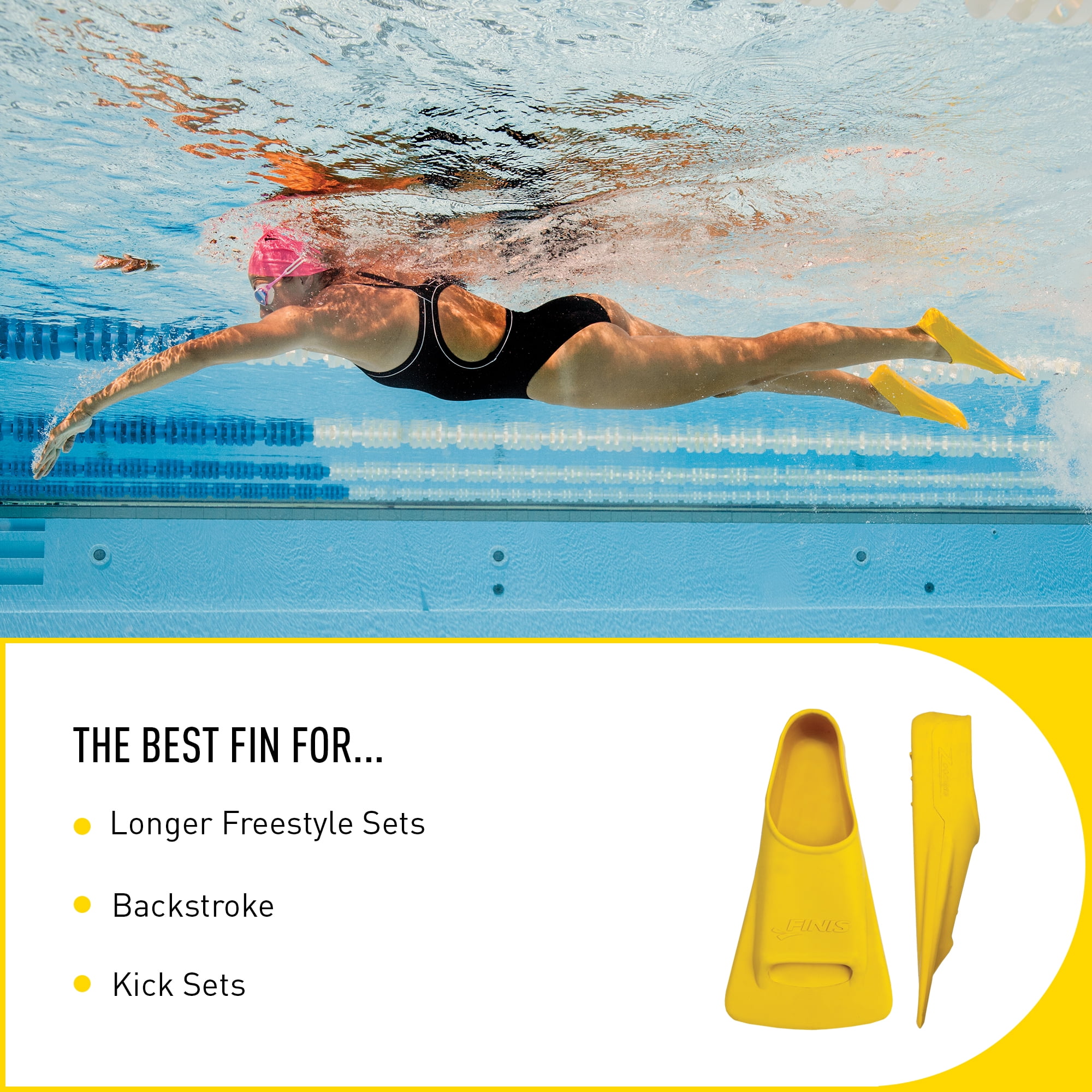 FINIS Zoomers Swim Fins Gold, Size F, Yellow