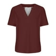 thumbnail image 4 of AherBiu Summer Tops for Women Notch V Neck Short Sleeve Casual Comfy Basic Top Tees T Shirts, 4 of 6