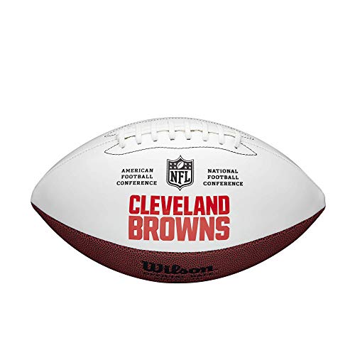 Cleveland Browns Wilson NFL Live Signature Autograph White Panel Football - Deflated