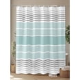 thumbnail image 4 of Fsddascl Aqua Ombre Stripes Shower Curtain Set - 66" x 72" Washable Bathtub Curtain with 12 Hooks, Modern Abstract Stripes Aesthetic Waterproof Fabric Stall Shower Curtains for Bathroom/Bathtub, 4 of 6