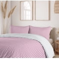 thumbnail image 6 of Ambesonne Geometric Duvet Cover Sets, Pink Tones Stripes, 2-Queen, Pink Grey White, 6 of 7