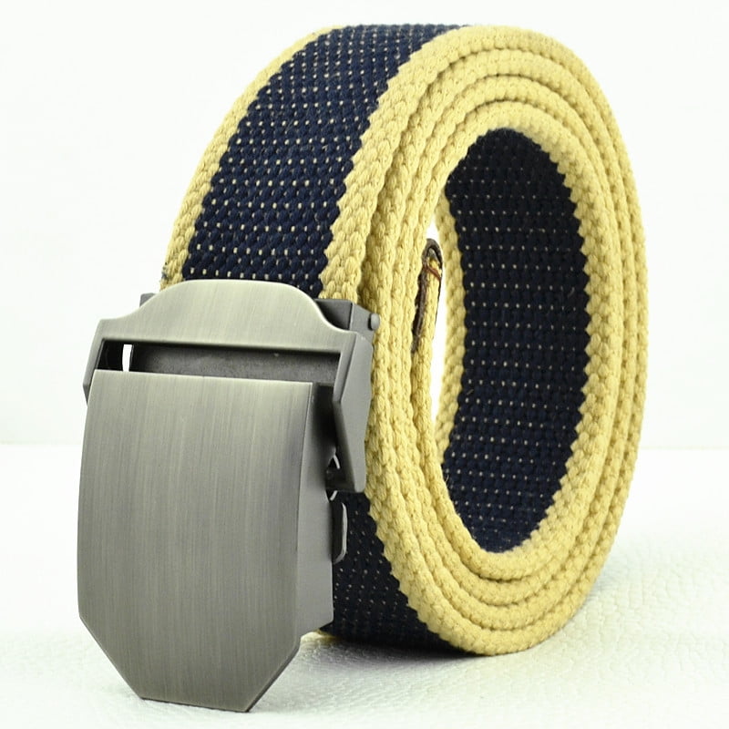 ML Men's Canvas Buckle Belt Woven Multicolor Comfortable