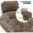 thumbnail image 6 of SSyao Saucer Chair with Removable Headrest, Folding Moon Chair for Adults, Oversized Comfy Reading Seat for Bedroom, Living Room, Dorm Room, Apartment (Beige), 6 of 12