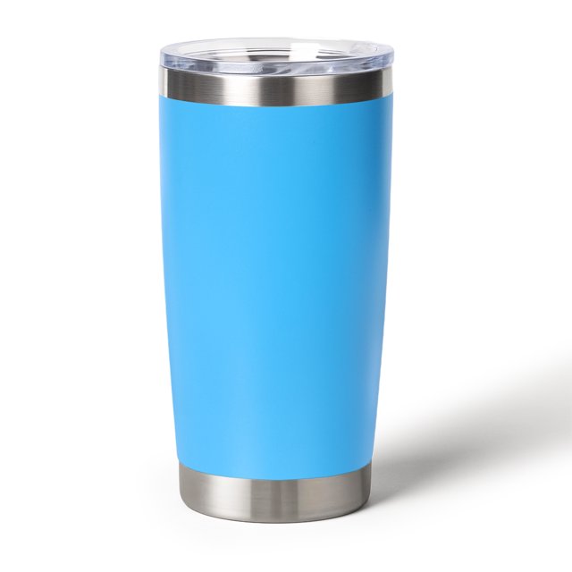 Muka 20 Oz Stainless Steel Tumbler, Vacuum Insulated Travel Mug with Lid, Powder Coated-Sky Blue