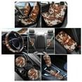 thumbnail image 2 of Renewold Cute Highland Cow Brown 12 PCS Car Seat Cover Set for Women Men, with Non-slip Steering Wheel Seatbelt Strap Shoulder Armrest Pad Handbrake Gear Shift Knob Cover Coasters, 2 of 7