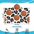 thumbnail image 2 of White Leopard Basketballs Pattern Hooded Bath Towel，50"x30" for Ages 3 To 12 Kids, Quick Dry Lightweight Soft Microfiber Hood Beach Towel Cover Up for Kids, 2 of 7